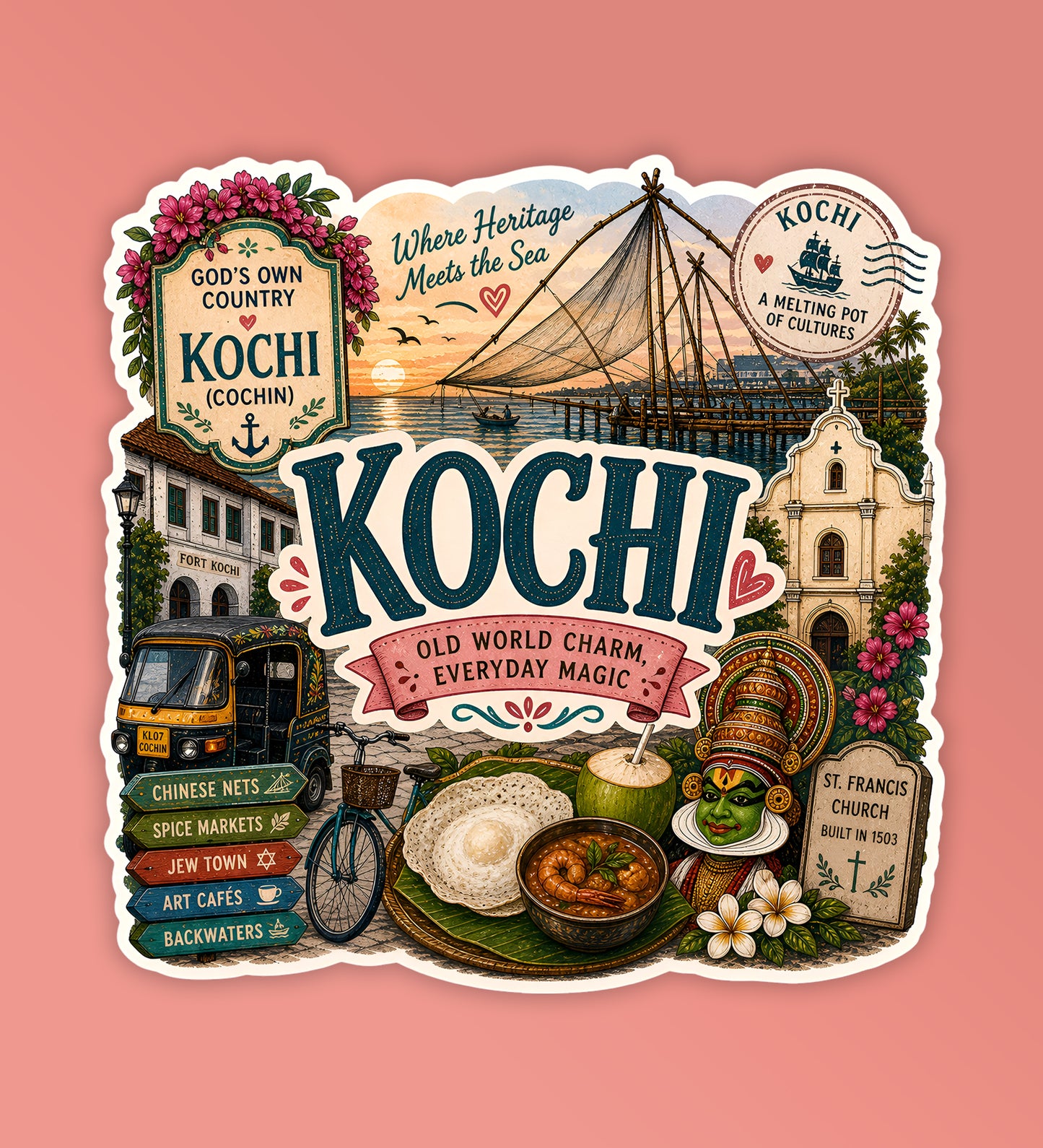 Kochi - Indian City Laptop / Phone Stickers
