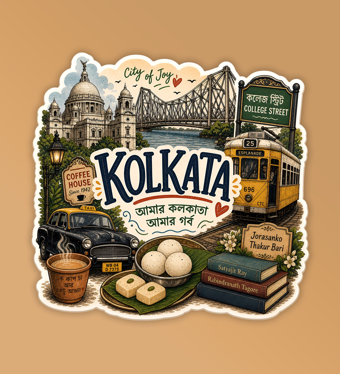 Kolkata - Indian City Laptop / Phone Stickers