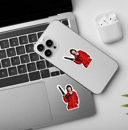 Money Heist Gun - Laptop / Mobile Sticker