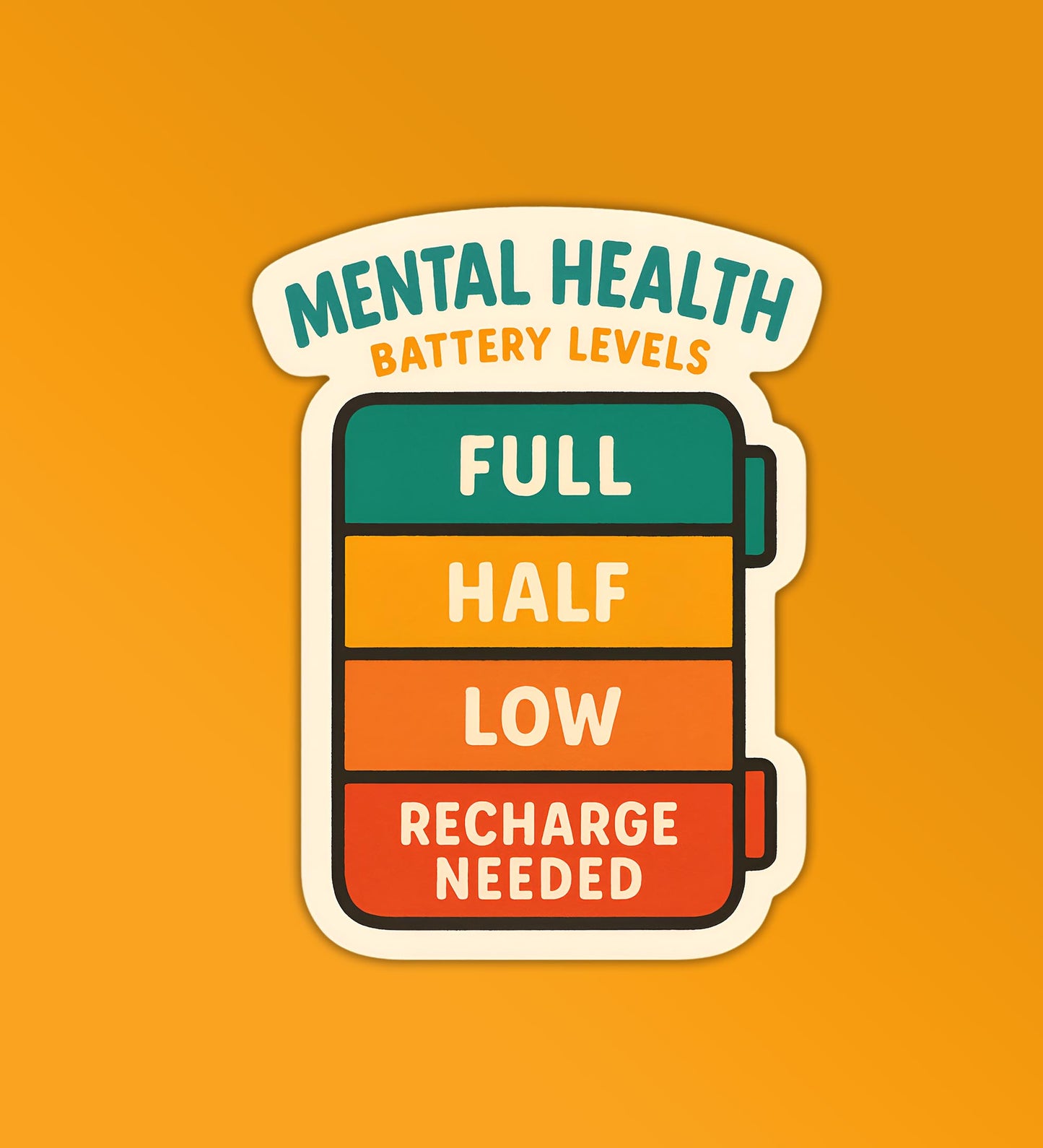 Mental Health Battery Level Sticker