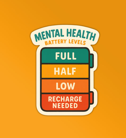 Mental Health Battery Level Sticker