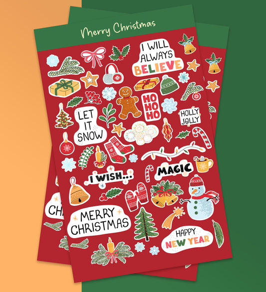 Merry Christmas - Journaling Sticker Sheet