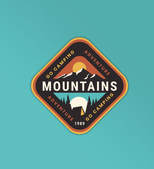 Camping On Mountains Sticker
