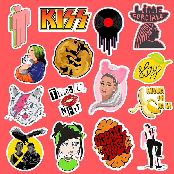 Aesthetic Pop Music Sticker Pack Of 15 - Set 2 – Peeekaboo