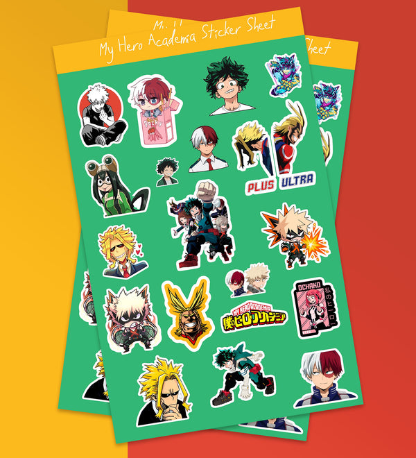 Mha Sticker Color My Hero Academia Sticker Sheet – Peeekaboo