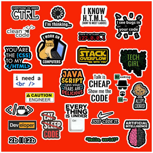 Progammer / Coding Sticker Pack of 50