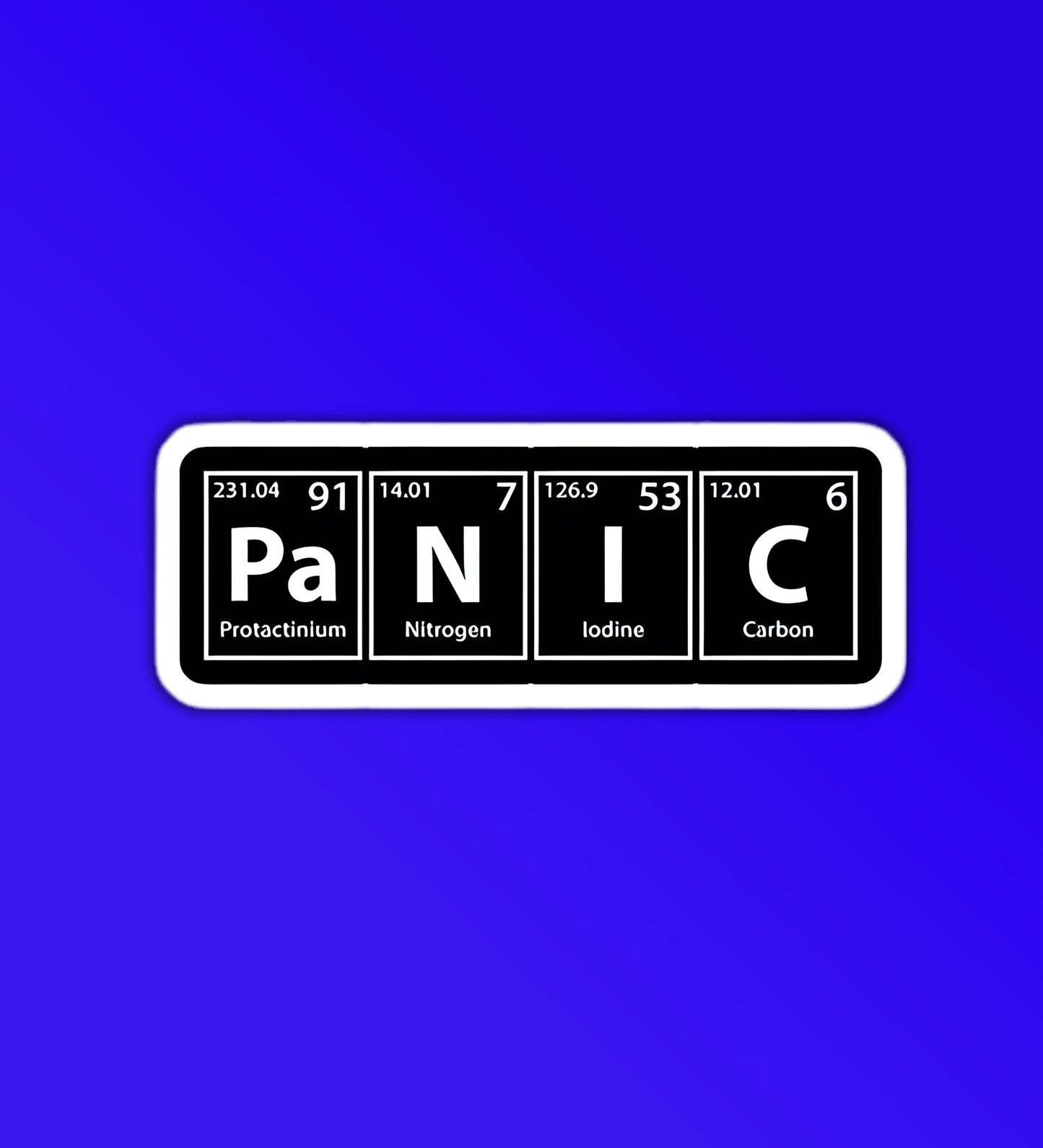 Periodic Panic Sticker – Peeekaboo