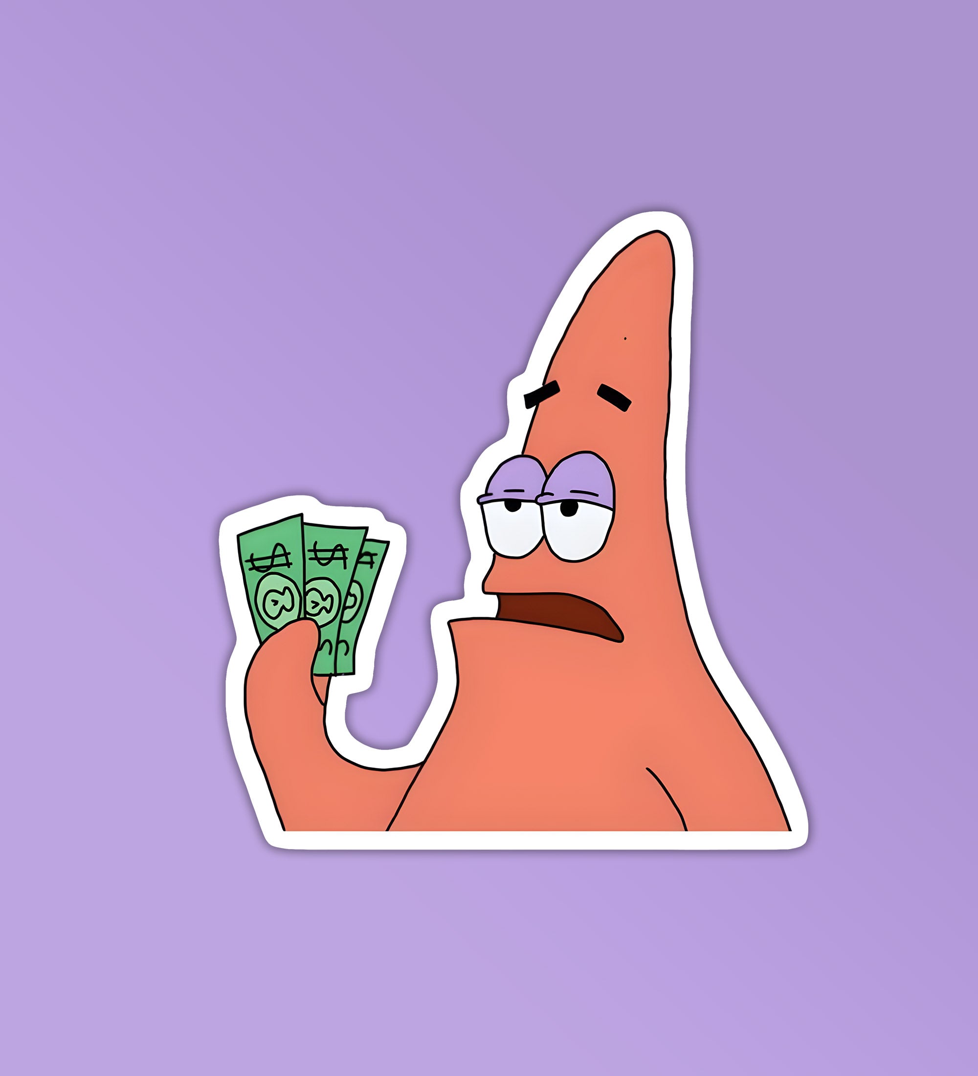 Patrick Take Notes Patrick Star Take My Money Sticker – Peeekaboo