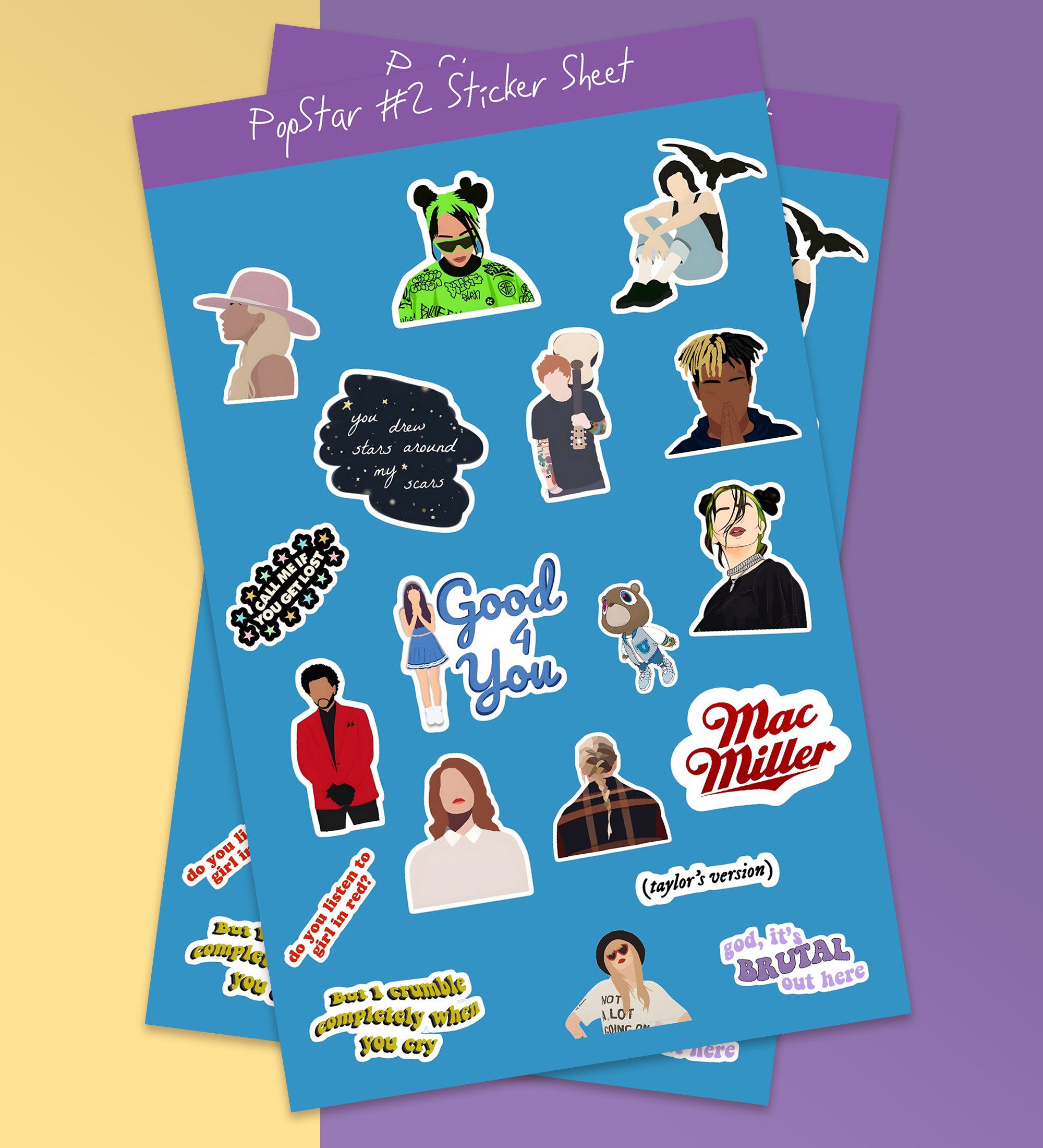Popstars #2 / Singers Sticker Sheet – Peeekaboo