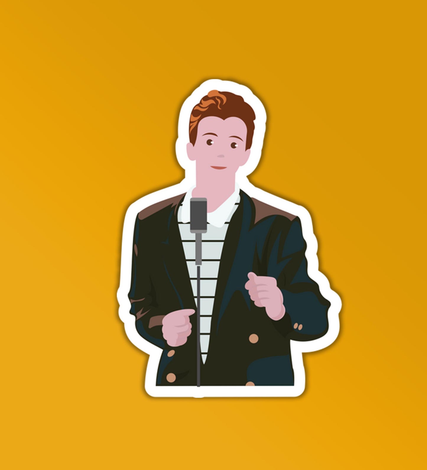 Rick Astley Rick Roll Meme - Vinyl Laptop / Mobile Sticker