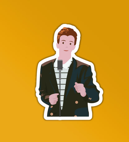 Rick Astley Rick Roll Meme - Vinyl Laptop / Mobile Sticker