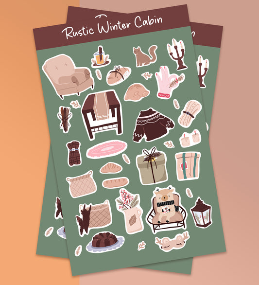 Rustic Winter Cabin | Sticker Sheet