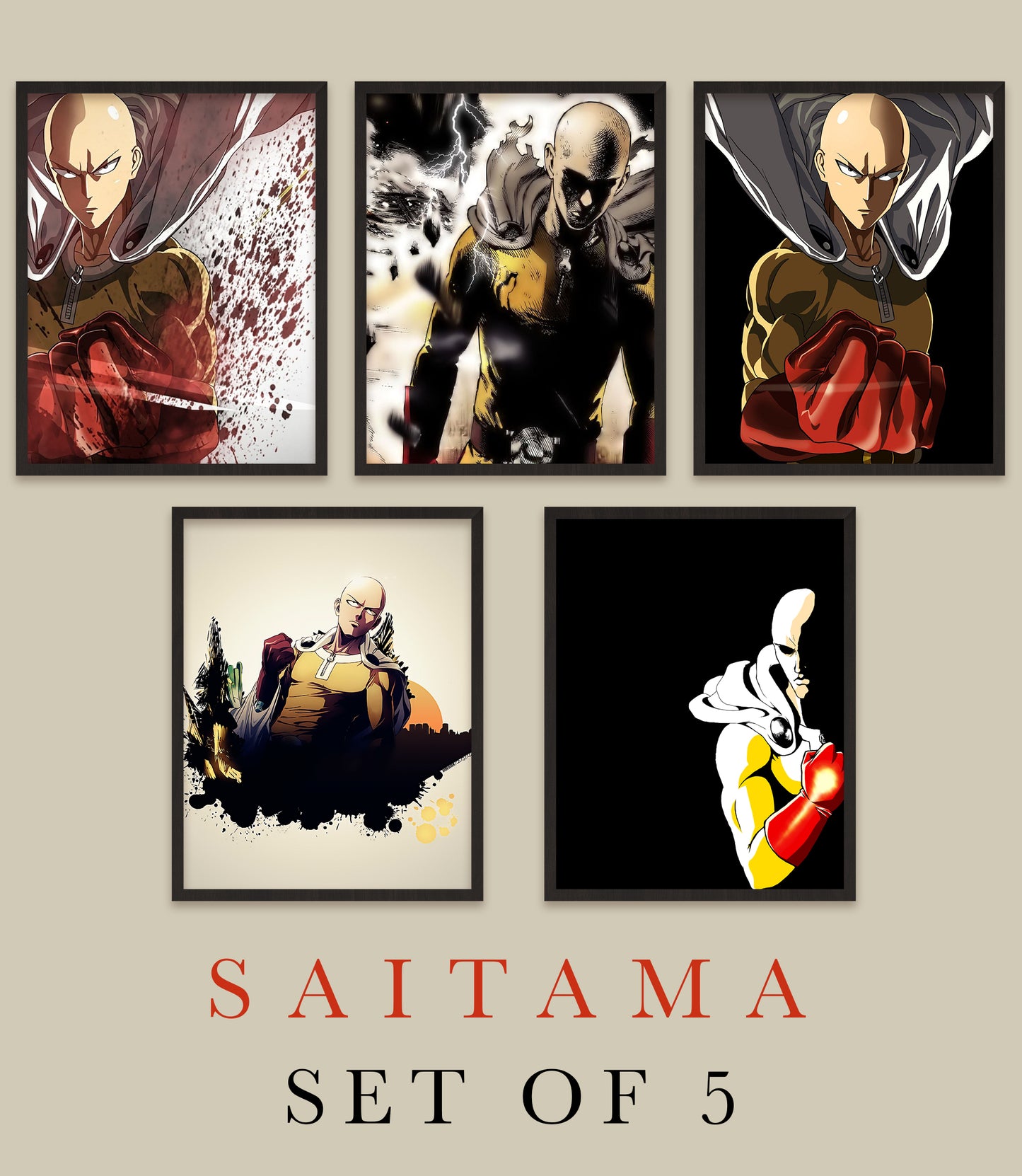 Saitama Posters - Set Of 5