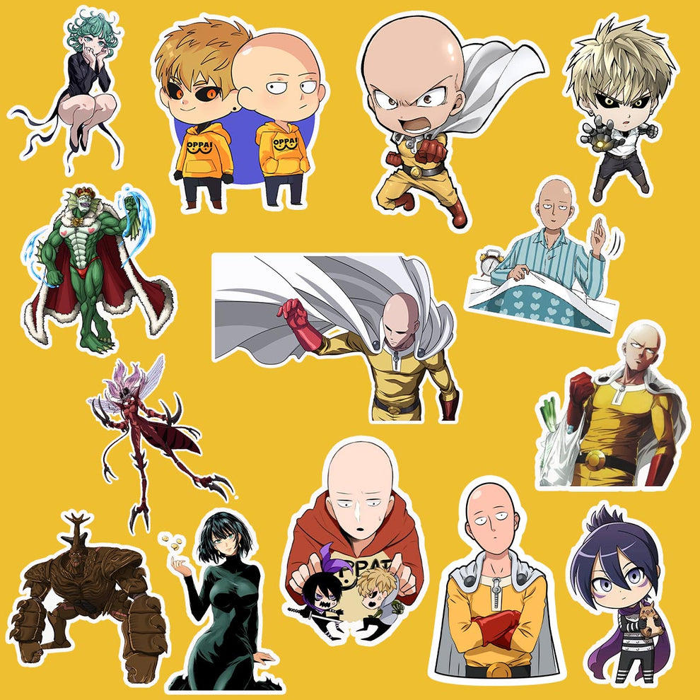 Saitama One Punch Man Anime Sticker Pack Of 15 – Peeekaboo