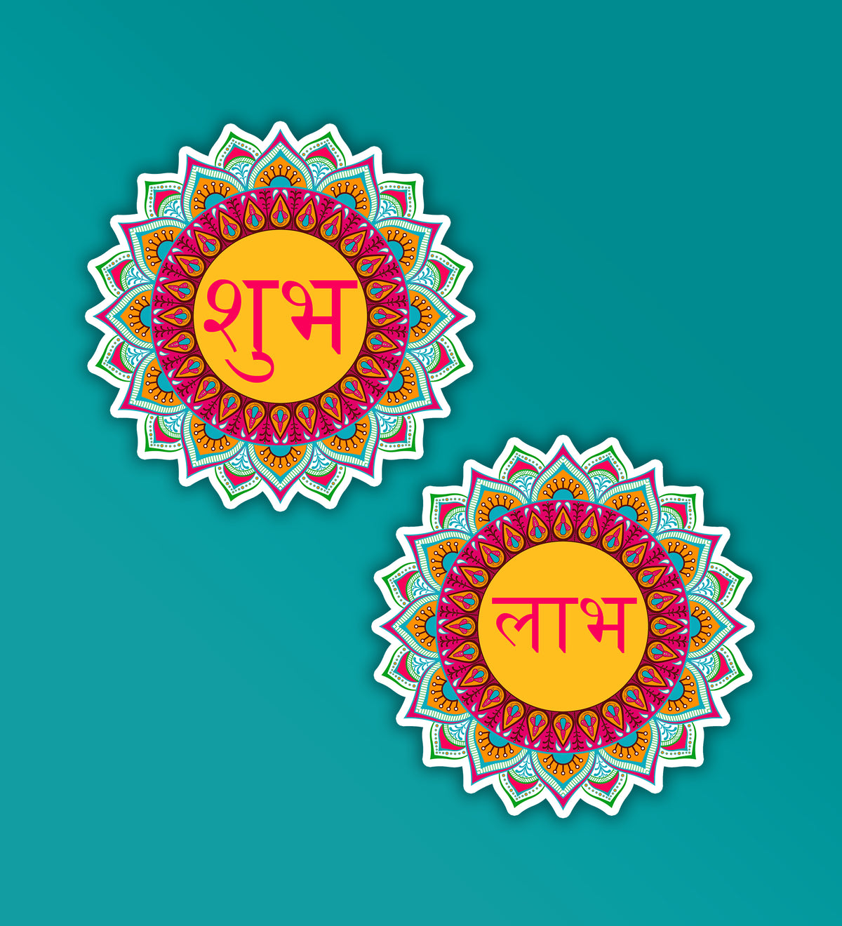 Subh Sticker Shubh Labh - Set of 2 | Diwali Sticker – Peeekaboo
