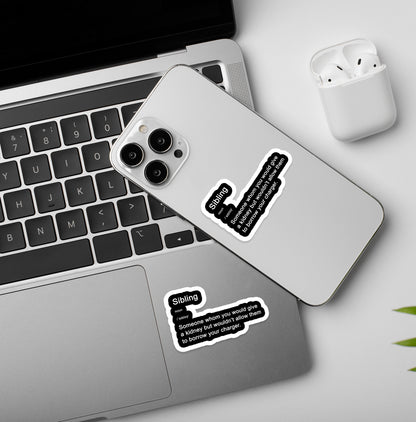 Sibling - Meaning | Laptop & Mobile Stickers