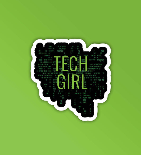 Tech Girl Programmer - Coding Sticker