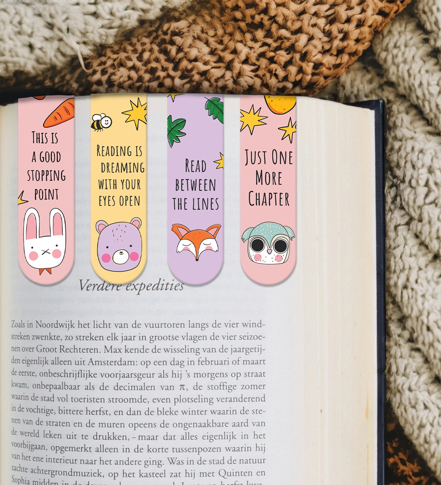 Magnetic Bookmark - Set Of 4 - Cute Text