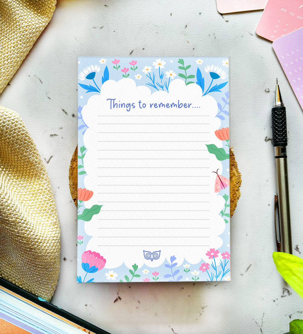 Things To Remember Floral Notepad