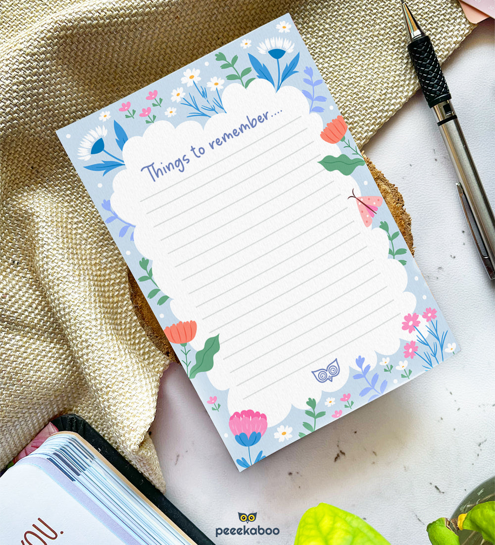 Things To Remember Floral Notepad