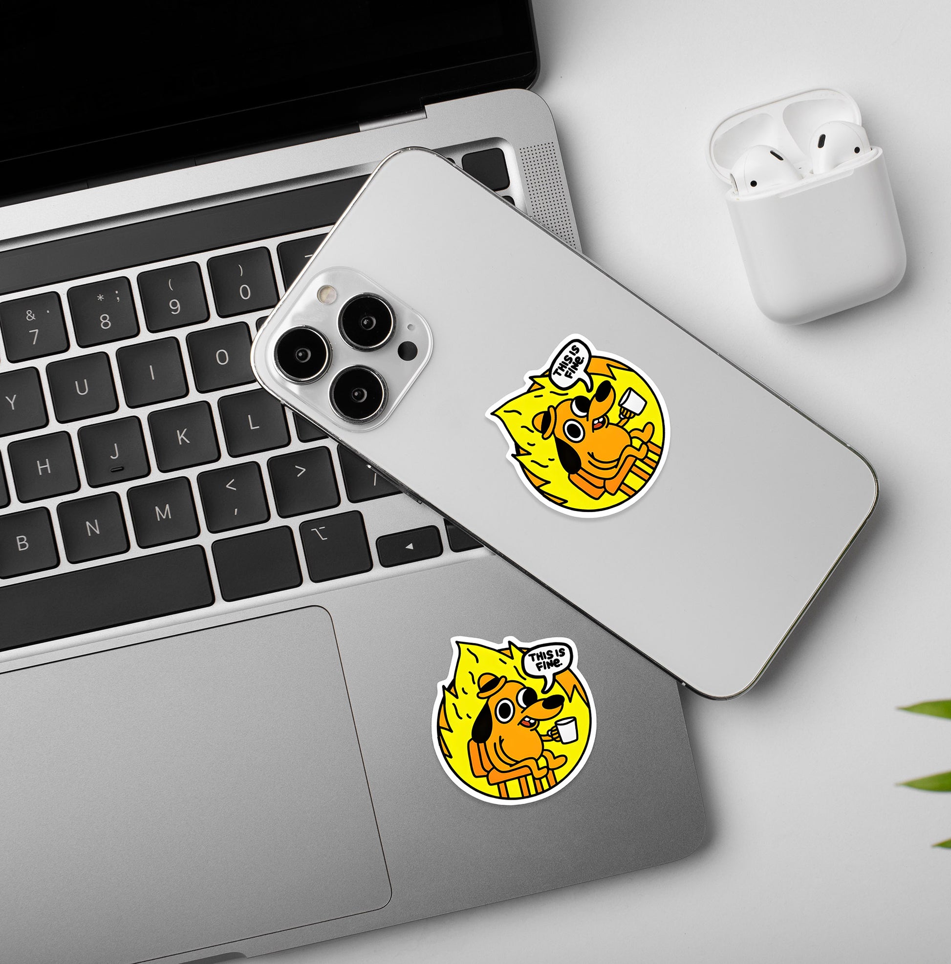 This Is Fine Sticker – Peeekaboo