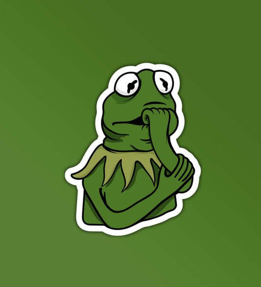 Thoughtful Froggy Meme - Vinyl Laptop / Mobile Sticker
