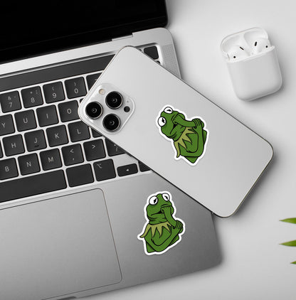 Thoughtful Froggy Meme - Vinyl Laptop / Mobile Sticker