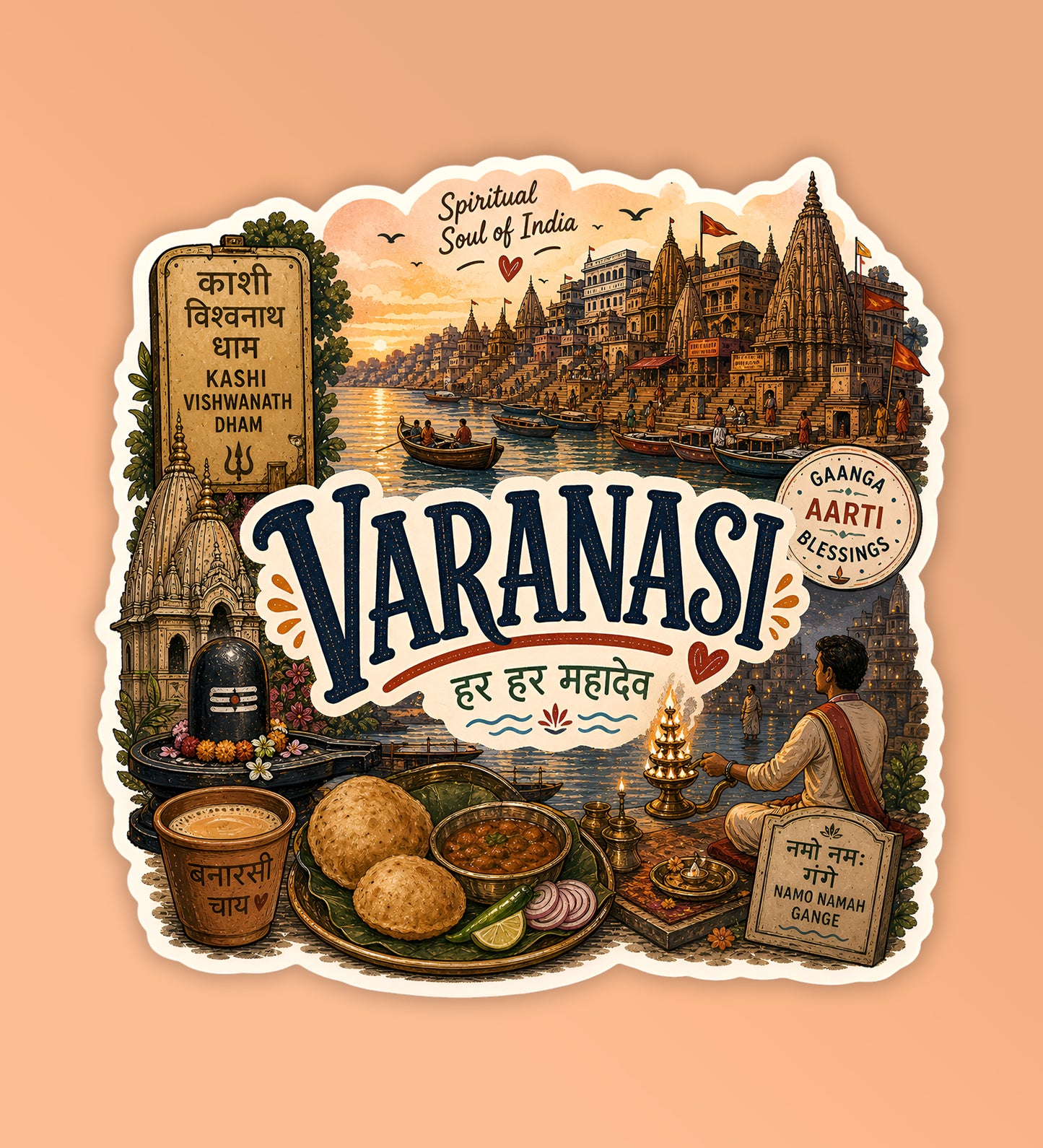 Varanasi - Indian City Laptop / Phone Stickers