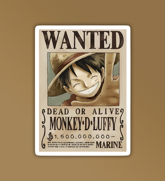 Wanted Luffy - One Piece Sticker