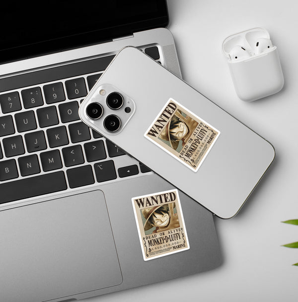 Wanted Luffy One Piece Sticker Peeekaboo