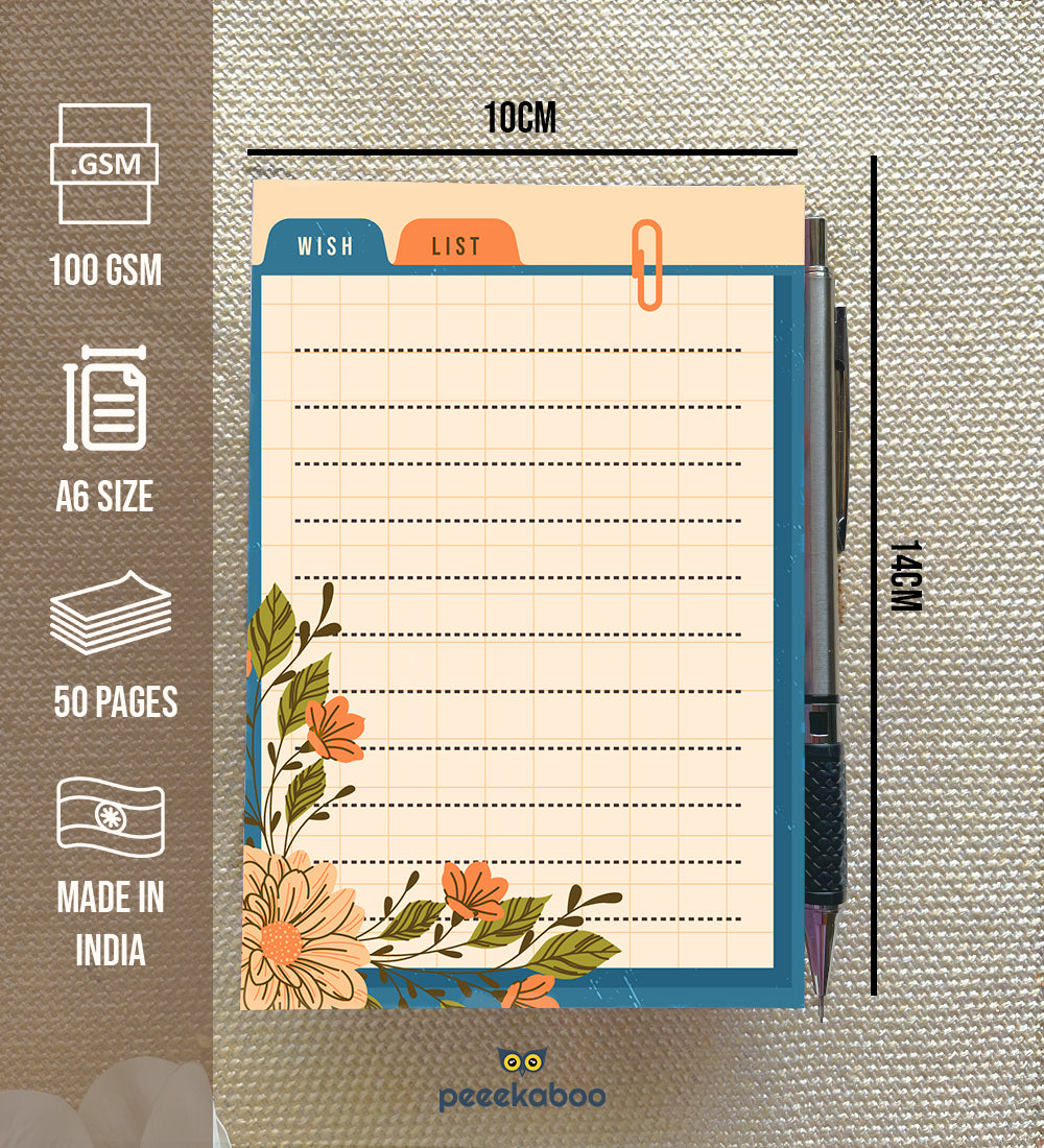 Wishlist Aesthetic Notepad