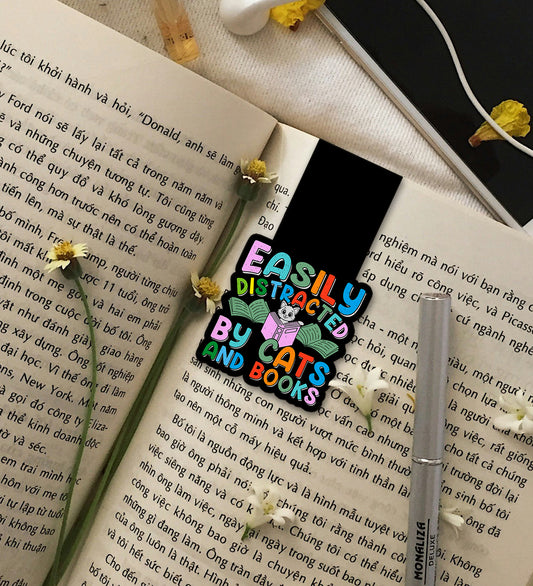 Magnetic Bookmark - Easily Distracted By Cats And Books