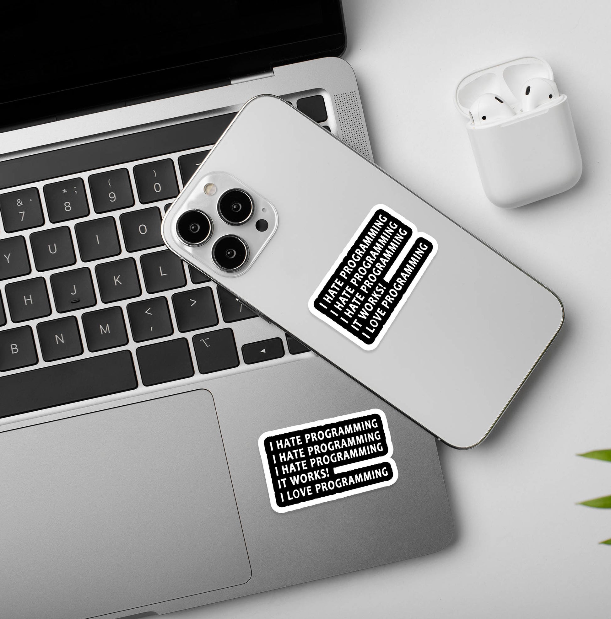 Hate Love Programming Programmer - Coding Sticker – Peeekaboo