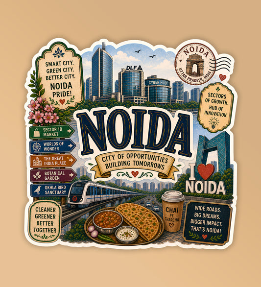 Noida - Indian City Laptop / Phone Stickers